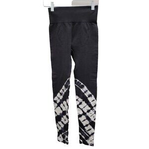 Life Integrity Earth Leggings Small Black WhiteTie Dye Cropped Exercise Active